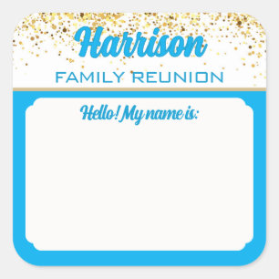 Verzamel! Familie reunion naamstickers Vierkante Sticker
