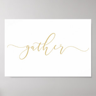 Verzamel Goud Print, Verzamel Poster, Verzamel Bor Poster