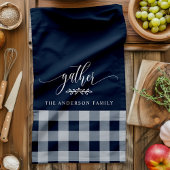 Verzamel Herfst Navy & White Buffalo Check Theedoek