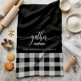 Verzamel Herfst Zwart & Wit Buffalo Check Theedoek