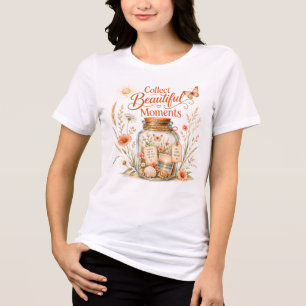 Verzamel Mooie Momenten Bloemige Herinnerings Pot Tri-Blend Shirt