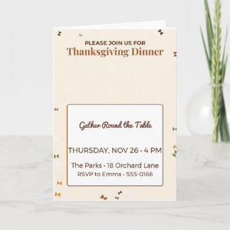 Verzamel rond de tafel Thanksgiving diner uitnodig Kaart