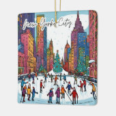 Verzamelbare Funky City Magnet - NYC Kersttijd Keramisch Ornament (Links)
