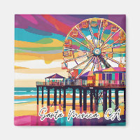 Verzamelbare Funky City Magnet- Santa Monica
