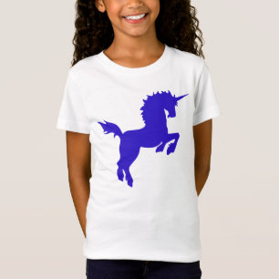 Verzamelbare kleuren, eenhoorn in blauw T-shirt