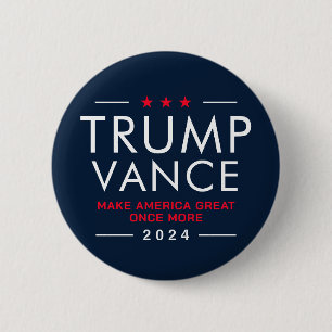 Verzamelcampagne Trump Vance 2024 Ronde Button 5,7 Cm