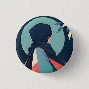 Verzamelde anime-geïnspireerde knoppen 4 Azure Sil Ronde Button 3,2 Cm