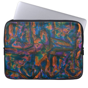 Verzamelde en gekleurde blauwe tinten van gerijpt laptop sleeve