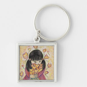 Verzamelen Love Hearts Square Sleutelhanger