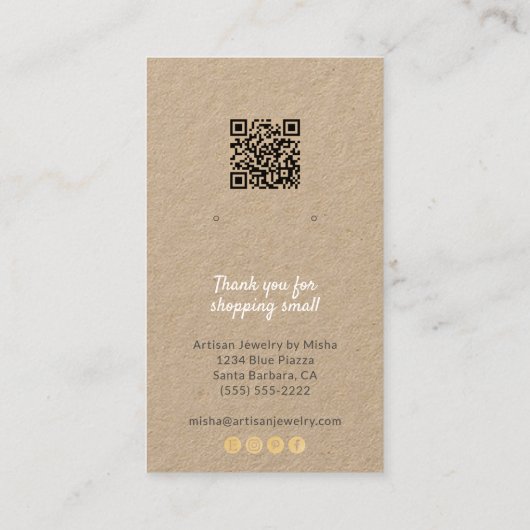 Verzamelen van Logo QR-code Sociale media Kraft Visitekaartje (Achterkant)