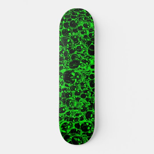 Verzamelen van Skulls Black en Green Skateboard (Voorkant)