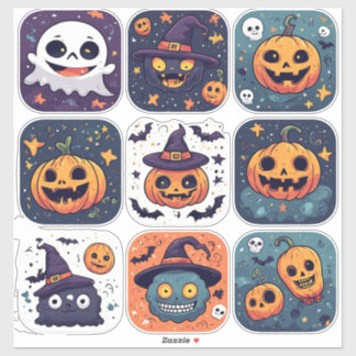 Verzameling Halloween Cute Spooky Pictogrammen 👻 Sticker