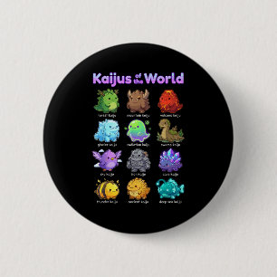 Verzameling Kawaii Kaiju-mythische Wezens Charac Ronde Button 5,7 Cm