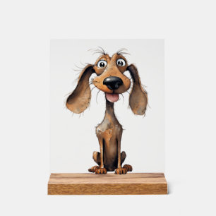 Verzameling kunst van schattige cartoon-hondenrass acryl bord