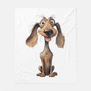 Verzameling kunst van schattige cartoon-hondenrass fleece deken