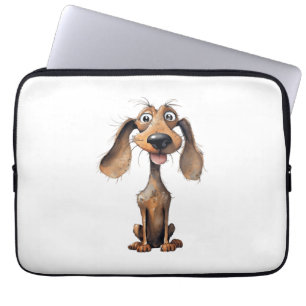 Verzameling kunst van schattige cartoon-hondenrass laptop sleeve