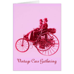 Verzameling Oude Auto's, roze paars fuchsia rood