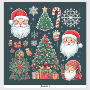 Verzameling van feestelijke Kerst-icoontjes Sticker