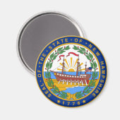 VERZEGEL VAN NIEUWE HAMPSHIRE MAGNEET (Voorkant / Achterkant)