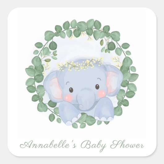 Verzegelbare STICKER : BABY ELEPHANT : (Voorkant)