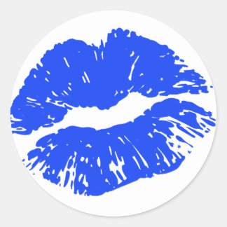 Verzegeld met een Kiss Blue Lip Print Kiss Sticker