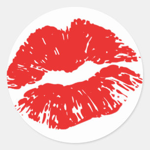 Verzegeld met een kiss felrode lip print Sticker