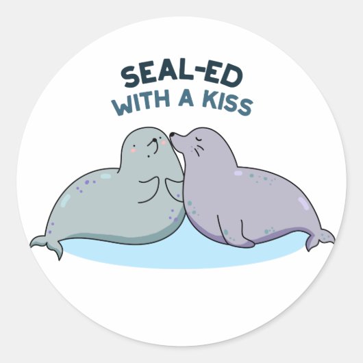 Verzegeld met een Kiss Funny Zee Lion Seal Pun Ronde Sticker (Voorkant)