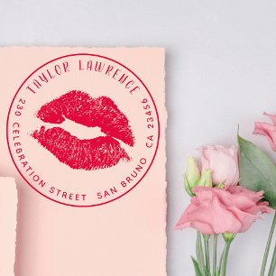 Verzegeld met een kiss lips naam & retour adres na zelfinktende stempel
