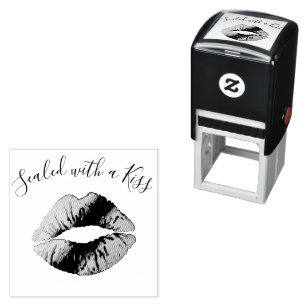 Verzegeld met een Kiss Modern Lips Beauty Salon Zelfinktende Stempel