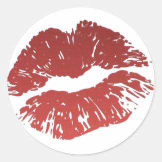 Verzegeld met een Kiss Red Lip Print Kiss Sticker