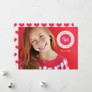 Verzegeld met een Kiss XO stempel Valentijnsdag fo Feestdagenkaart