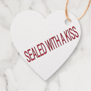 verzegeld met een kus liefdescitaten Folie Favor T Bedankjes Labels