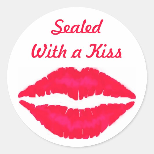 Verzegeld met een kus ronde sticker (Voorkant)