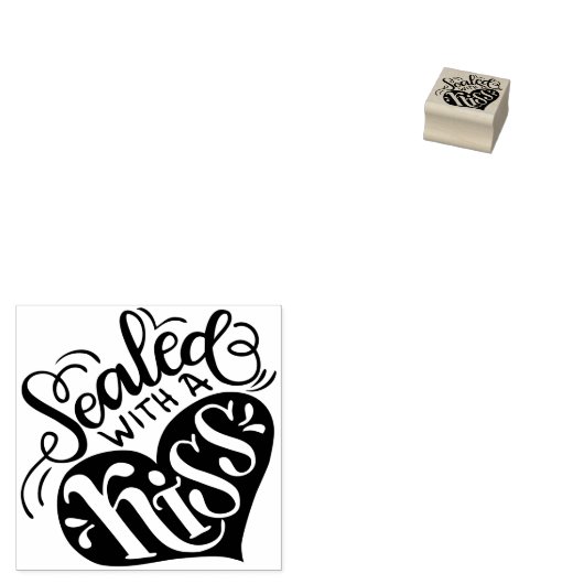 Verzegeld met een kus 	rubberstempel (Gestempeld)