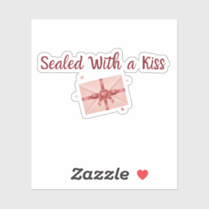 Verzegeld met een Kus Sticker Romantisch Etiket