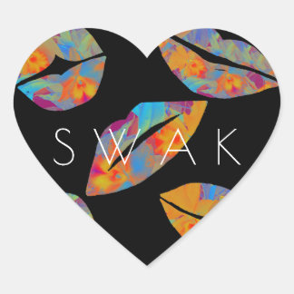 Verzegeld met een kus - tropische stijl hart sticker