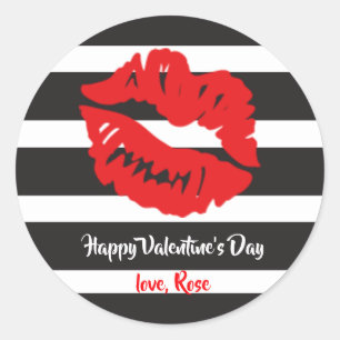 Verzegeld met een kus Valentijnsdag Ronde Sticker