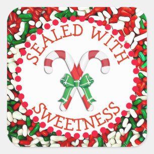 Verzegeld met snoepsnoeprietFeestdagen Stickers