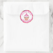 Verzegeld met Sweetness Pink Cupcake Stickers (Tas)