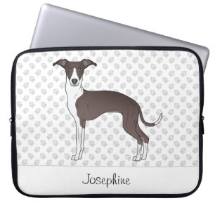 Verzegeling en witte Italiaanse grijshond met aang Laptop Sleeve