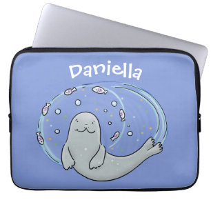 Verzegeling met een fijne zegel en illustratie van laptop sleeve