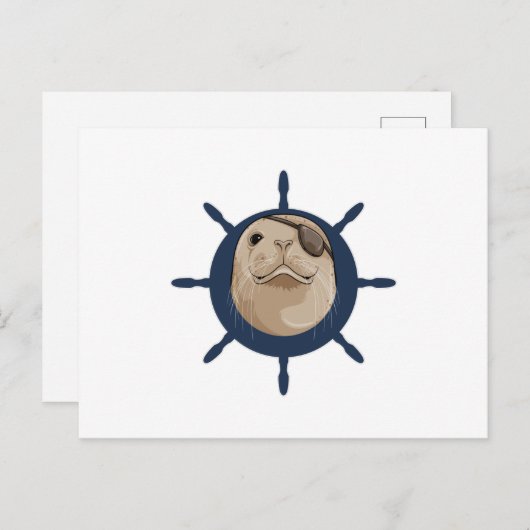 Verzegeling met scheepsroer briefkaart (Voorkant / Achterkant)