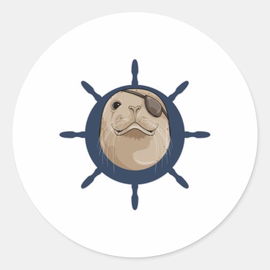 Verzegeling met scheepsroer ronde sticker (Voorkant)
