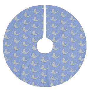 Verzegeling van de geluksvogel en illustratie van kerstboom rok