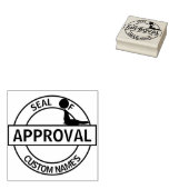 Verzegeling van de goedkeuring 	rubberstempel (Gestempeld)