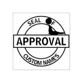 Verzegeling van de goedkeuring 	rubberstempel (Afrduk)