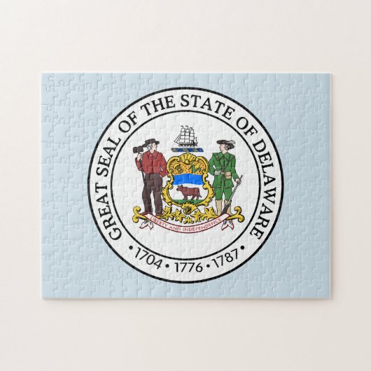 Verzegeling van de staat Delaware. Legpuzzel (Horizontaal)