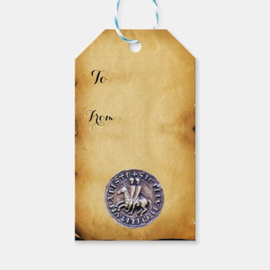 VERZEGELING VAN HET KNIGHTS TEMPLAR-monogram, perk Cadeaulabel (Voorkant)