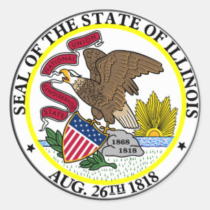 Verzegeling van Illinois Ronde Sticker