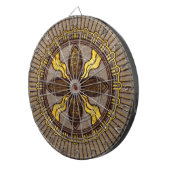 Verzegeling van shamash - Hout gebrand met goudacc Dartbord (Voorkant Rechts)